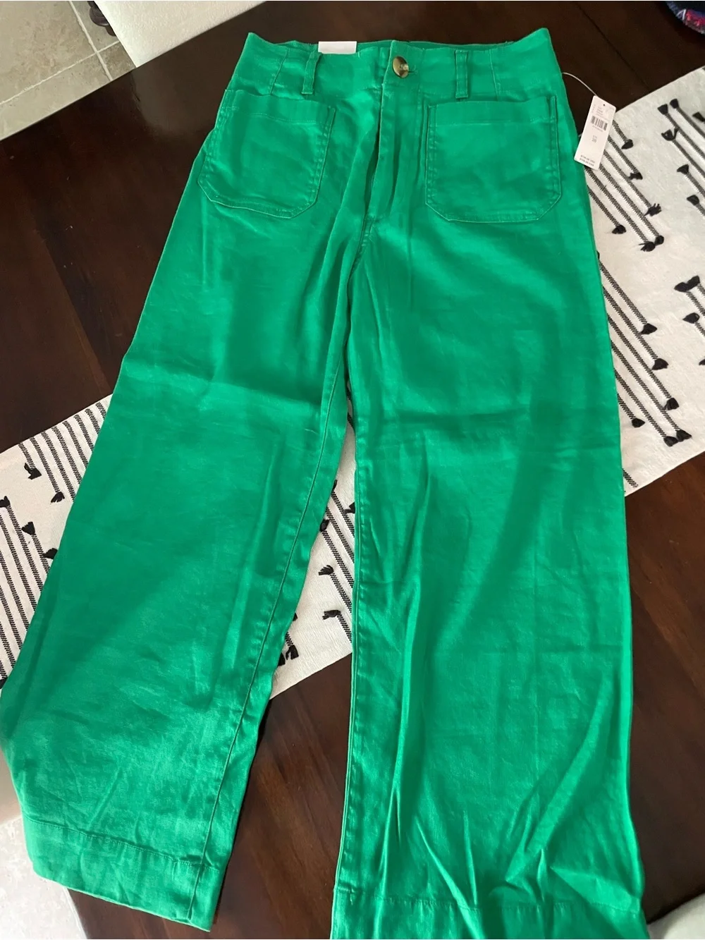 NWT Anthropologie Maeve Wide-Leg High-Rise Pants in Green